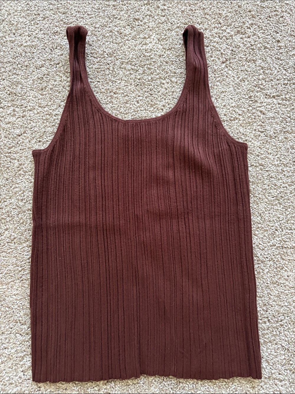 MADEWELL Ribbed Scoop Neck Tank Top - Brown